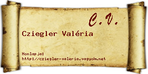 Cziegler Valéria névjegykártya