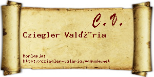Cziegler Valéria névjegykártya